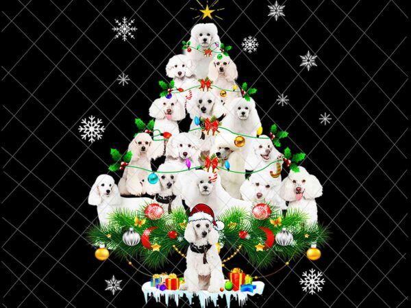 Funny poodle christmas tree png, poodle christmas png, poodle tree png, dog tree png, christmas dog png t shirt graphic design