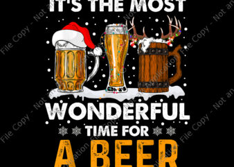 It’s The Most Wonderful Time For A Beer Christmas Png, Drink Xmas Png, Beer Christmas Png, Christmas Png, Santa Png t shirt design for sale