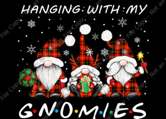 Hanging With Gnomies Png, Gnome Christmas Xmas Buffalo Plaid Red Png, Gnome Christmas Png, Gnome Png, Christmas Png