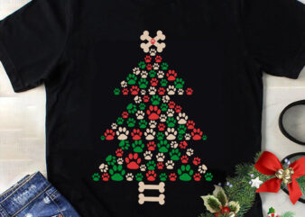 Paw Prints Dog Christmas Tree Svg, Dog Christmas Svg, Christmas Svg, Tree Christmas Svg, Tree Svg, Santa Svg, Merry Christmas Svg t shirt illustration