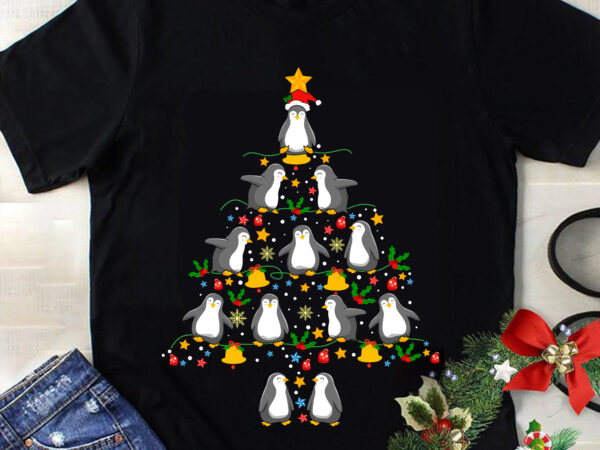 Penguin christmas tree lights svg, penguin christmas svg, christmas svg, tree christmas svg, tree svg, santa svg, merry christmas svg t shirt illustration