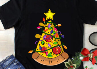 Pizza Christmas Tree Lights Svg, Pizza Christmas Svg, Christmas Svg, Tree Christmas Svg, Tree Svg, Santa Svg, Merry Christmas Svg t shirt illustration