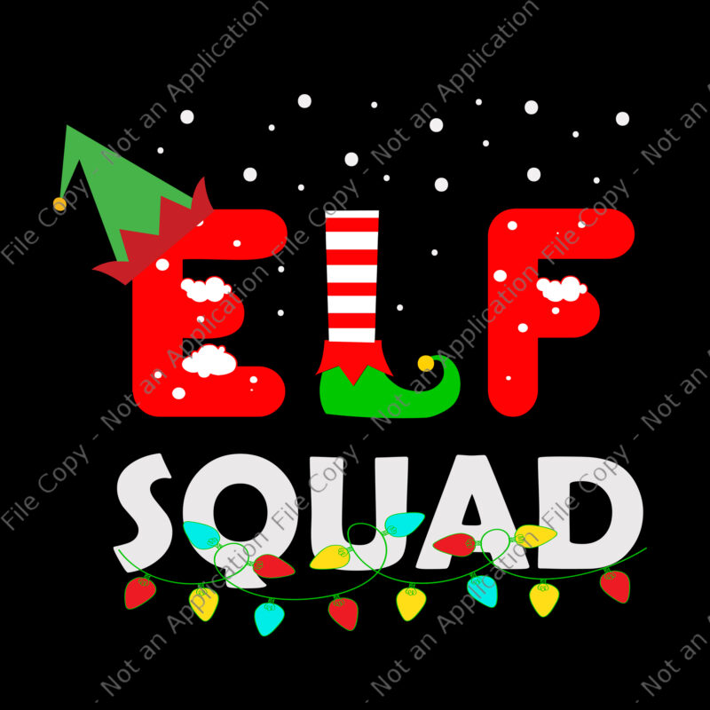 Elf Squad Christmas Svg, Elf Squad Svg, Christmas Svg, Lights Christmas Svg, Hat Santa Svg