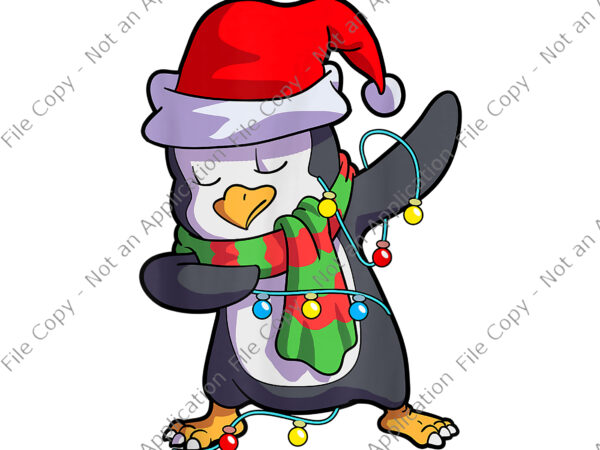 Dabbing penguin christmas png, penguin santa, penguin christmas png, christmas png t shirt vector illustration