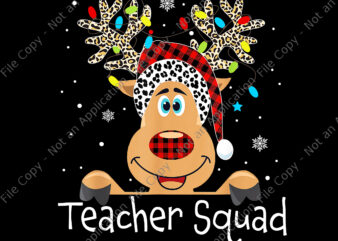 Teacher Squad Reindeer Png, Reindeer Lights Christmas Png, Christmas Png, Santa Png