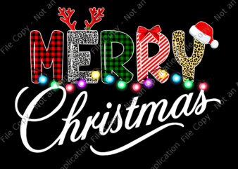 Merry Christmas Leopard Buffalo Red Png, Merry Christmas Png, Merry Christmas Lights