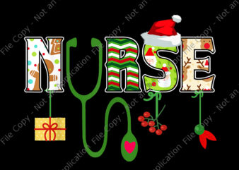 Nurse Christmas Png, Nurse Stethoscope Christmas Santa, Nurse Png, Christmas Png, Santa Png