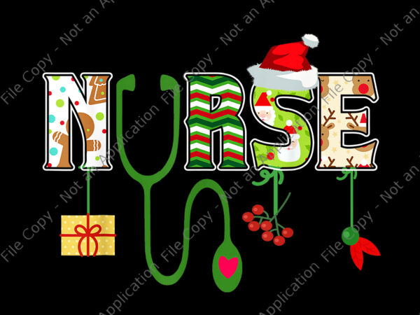 Nurse christmas png, nurse stethoscope christmas santa, nurse png, christmas png, santa png T shirt vector artwork
