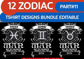 12 ZODIAC tshirt designs bundle PART# 11 ON