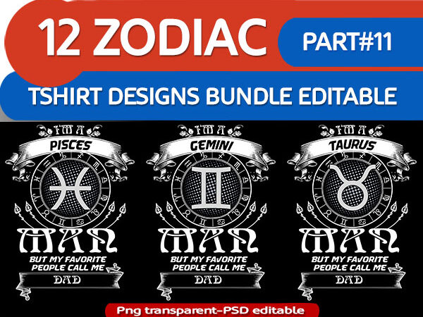 12 zodiac tshirt designs bundle part# 11 on