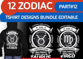 12 ZODIAC tshirt designs bundle PART# 12 ON