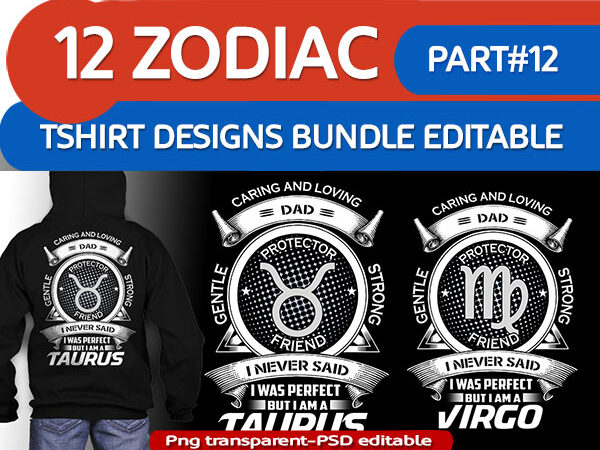 12 zodiac tshirt designs bundle part# 12 on