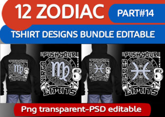 12 ZODIAC tshirt designs bundle PART# 14 ON