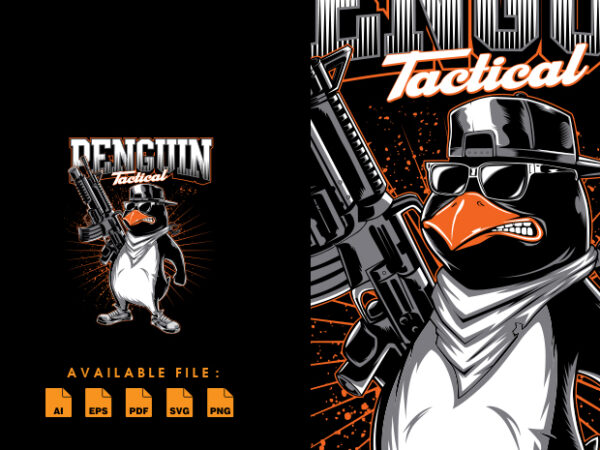 Pengun tactical vector t-shirt design