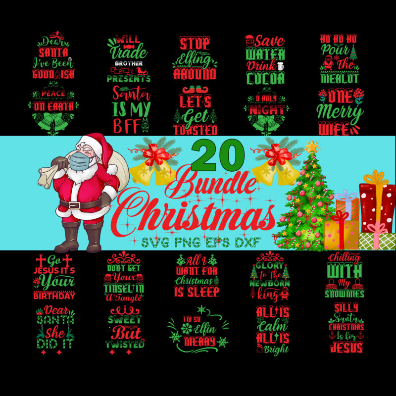 20 Christmas bundle svg, christmas svg, snow svg, santa svg, merry christmas svg, bundle christmas svg, tree christmas svg, santa svg, bundle christmas svg, christmas bundles, xmas bundle, Quote Christmas Svg,