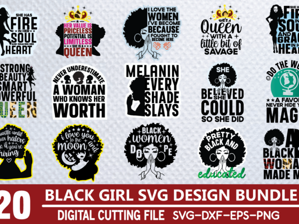 Black girl svg bundle vector graphic