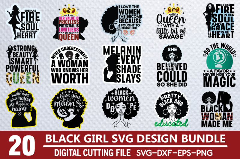 Black Girl SVG Bundle vector graphic