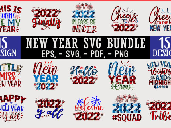 New year svg sublimation t shirt design bundle