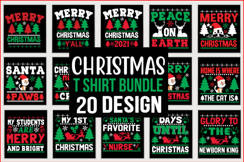 Christmas T shirt Design Bundle