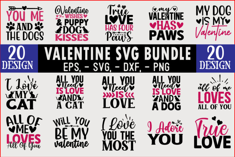 valentine SVG T shirt Design Bundle