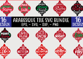 Arabesque Tile Christmas SVG Design Bundle