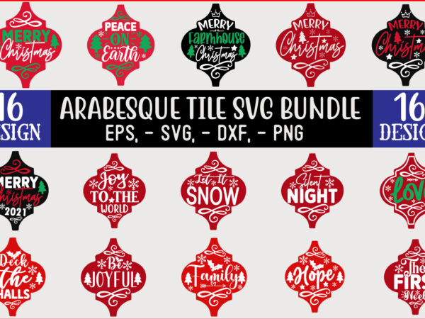 Arabesque tile christmas svg design bundle