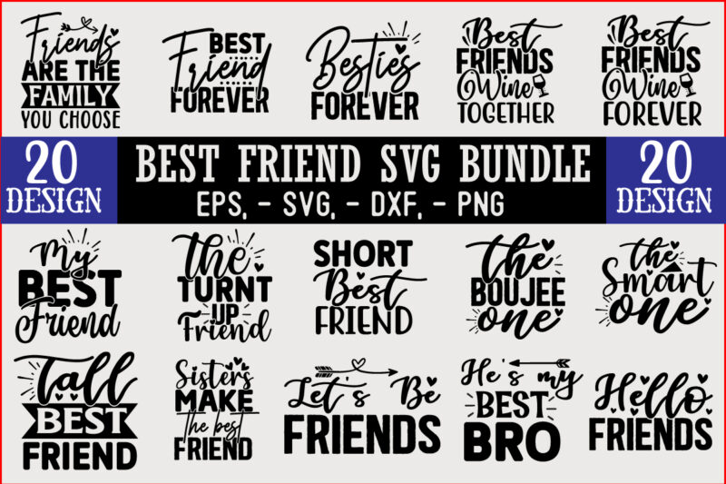 Best Friend SVG T shirt design Bundle