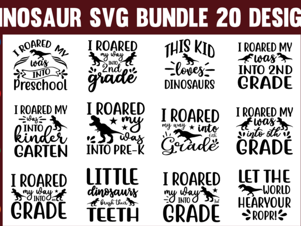 Dinosaur svg bundle t shirt design template