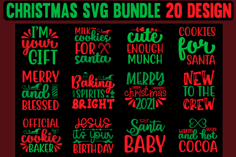 Christmas svg bundle t shirt design template