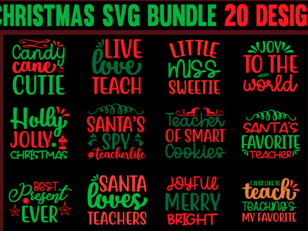 Christmas svg bundle t shirt design template