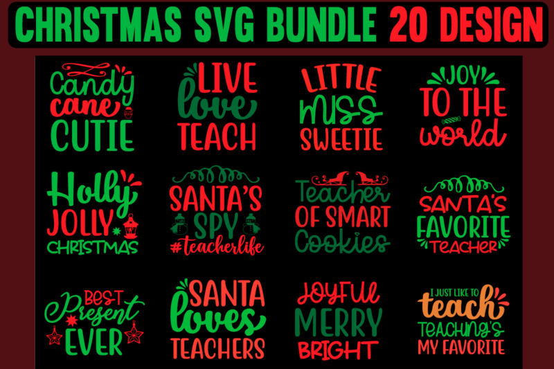 Christmas svg bundle t shirt design template