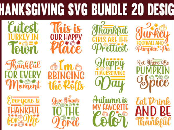 Thanksgiving svg bundle t shirt designs for sale