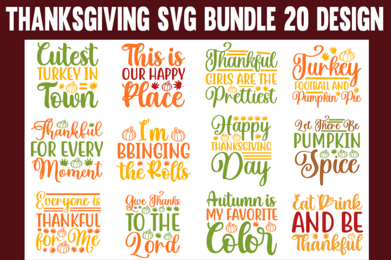 Thanksgiving svg bundle t shirt designs for sale