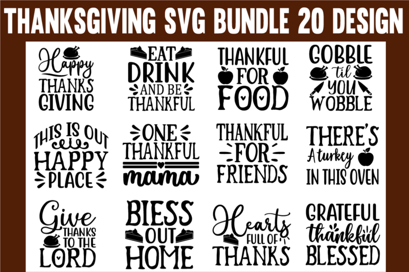 Thanksgiving svg bundle t shirt designs for sale