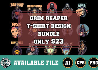 grim reaper t-shirt design bundle