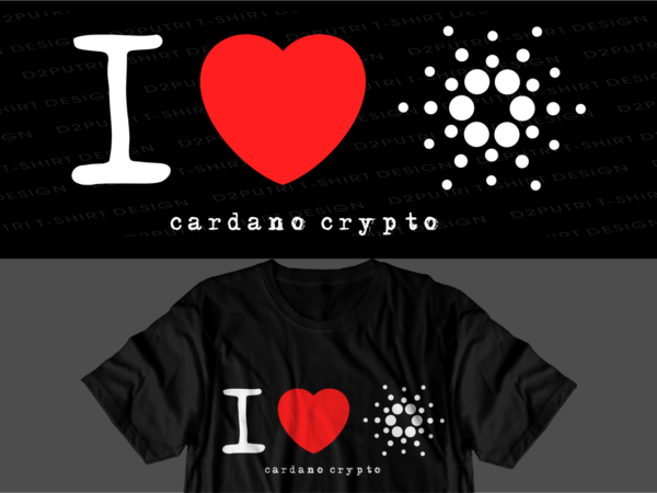 Crypto cardano t shirt design svg graphic vector, ada cryptocurrency logo