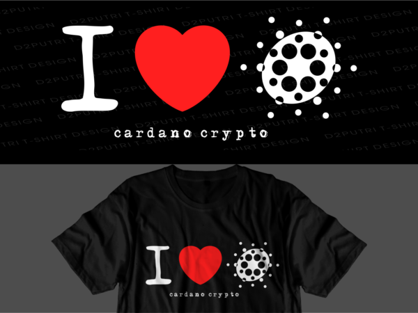 Crypto cardano t shirt design svg graphic vector, ada cryptocurrency logo