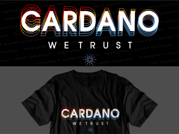 Crypto cardano t shirt design svg graphic vector, ada cryptocurrency logo