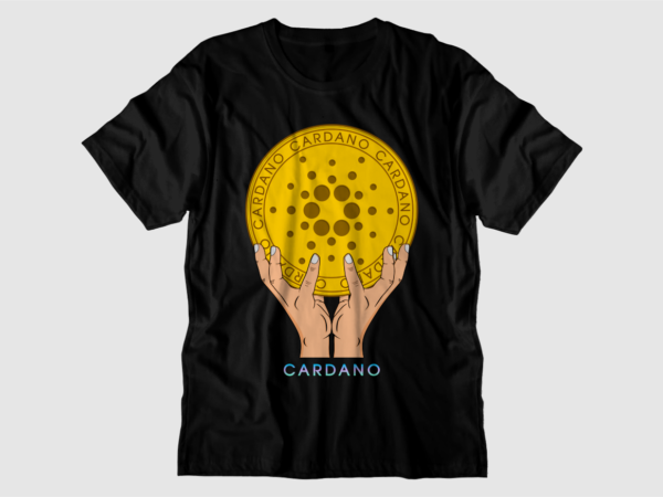 Crypto cardano t shirt design svg graphic vector, ada cryptocurrency logo