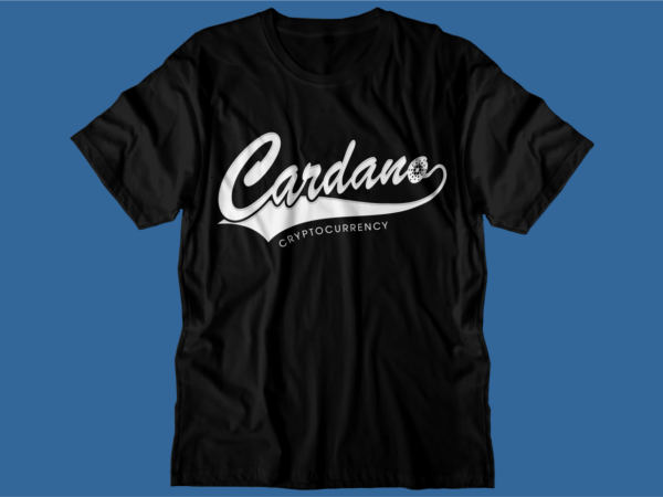 Crypto cardano t shirt design svg graphic vector, ada cryptocurrency logo