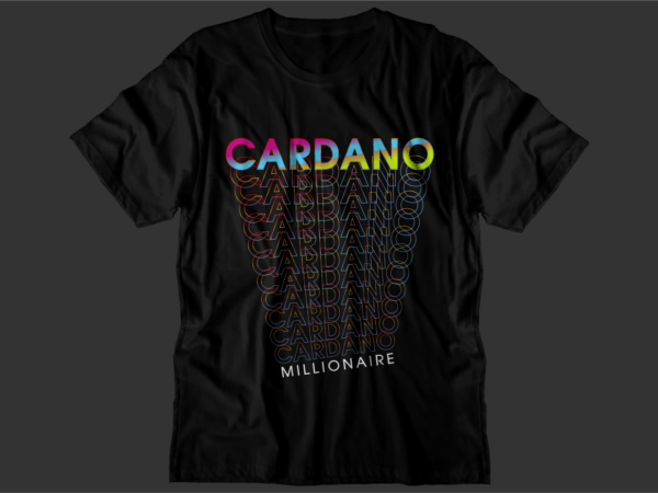 Crypto cardano t shirt design svg graphic vector, ada cryptocurrency logo