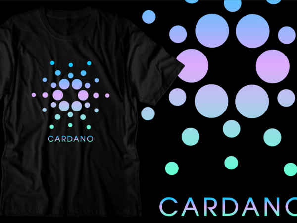 Crypto cardano t shirt design svg graphic vector, ada cryptocurrency logo
