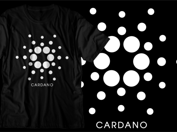 Crypto cardano t shirt design svg graphic vector, ada cryptocurrency logo