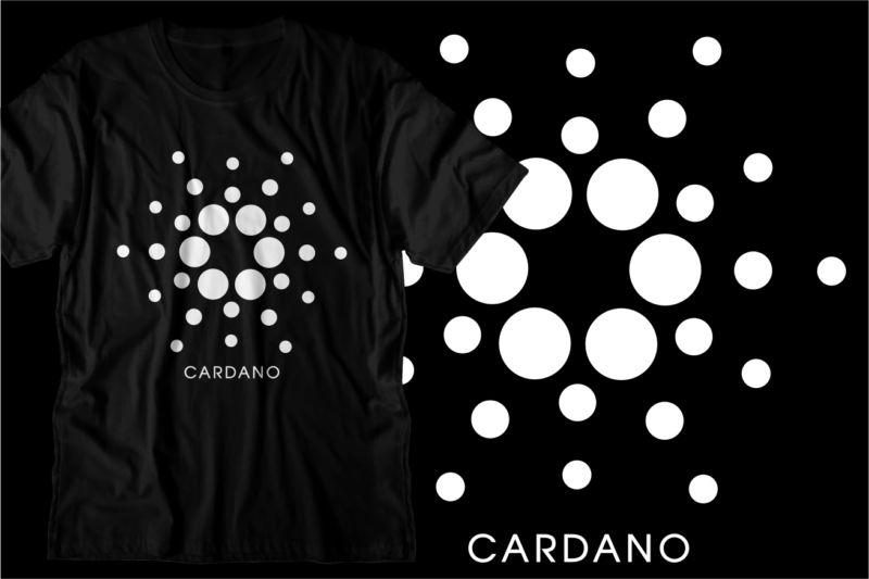 crypto cardano t shirt design svg graphic vector, ada cryptocurrency logo