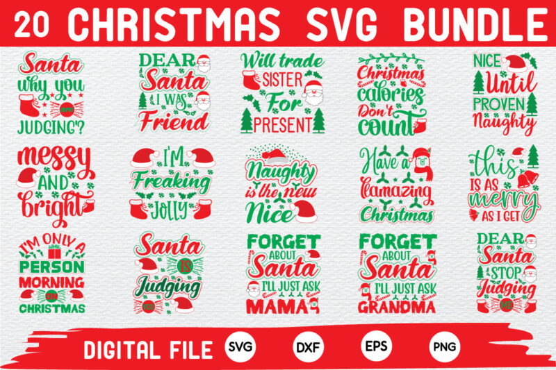 Christmas Svg Bundle commercial use svg files for Cricut Silhouette