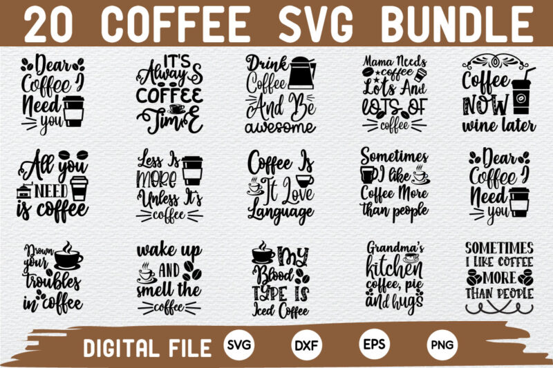 Coffee svg bundle t shirt vector file