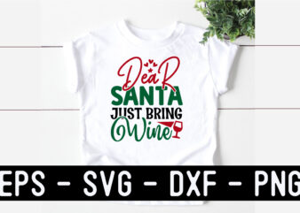 Christmas Wine SVG T shirt Design Template