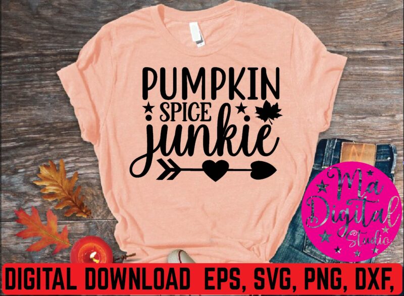 pumpkin spice junkie graphic t shirt