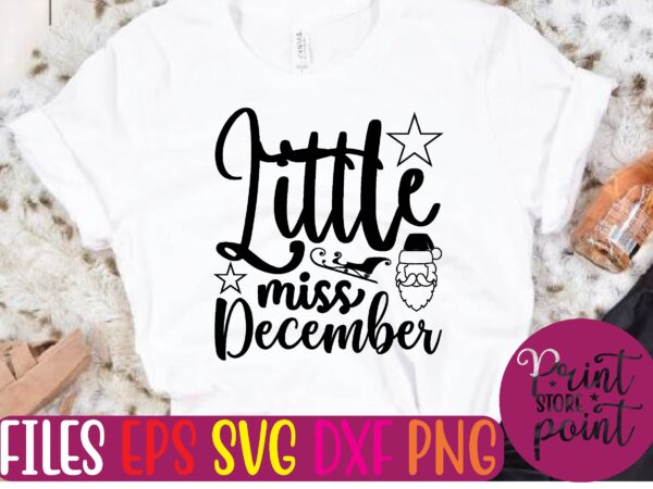 Little miss december t shirt vector illustration