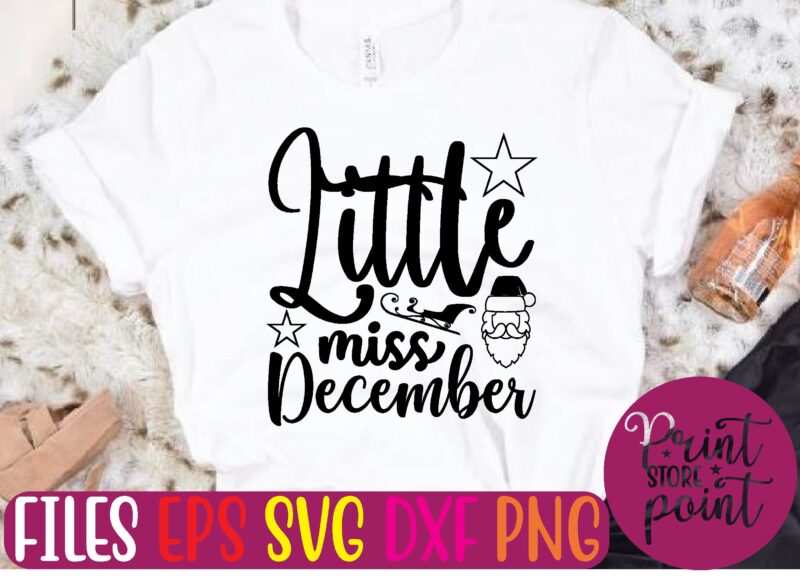Little miss December t shirt vector illustration